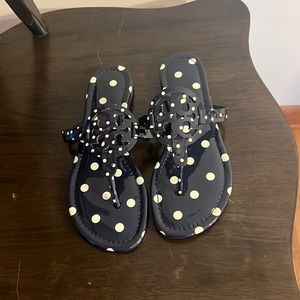 Tory Burch Miller Polka Dot Sandals Navy
